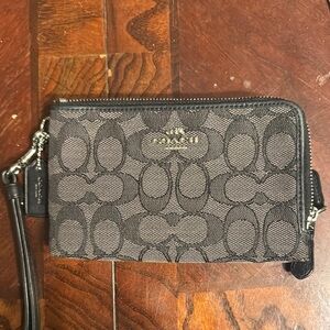 Coach Black and Gray Wristlet